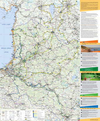Põhja-Läti : Vidzeme jalgrattamarsruutide kaart 