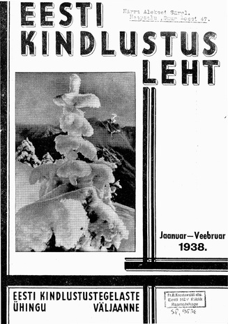 Eesti Kindlustusleht ; 1 1938-01/02