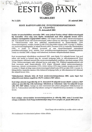 Eesti Pank : teabeleht ; 2 (225) 2002-03-25