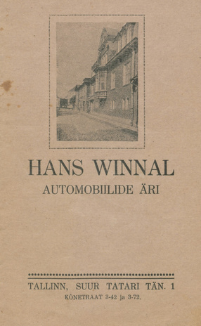 Hans Winnal : automobiilide äri