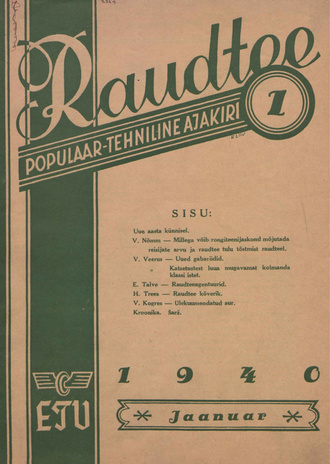 Raudtee : populaar-tehniline ajakiri ; 1 1940-01