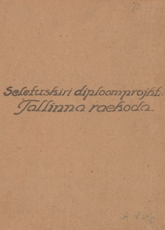 Tallinna raekoda : seletuskiri lõpuprojekti kavandile