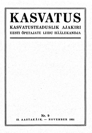 Kasvatus ; 9 1931-11