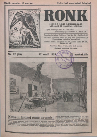 Ronk : perekonna ja noorsoo ajakiri ; 22 (89) 1925-05-30