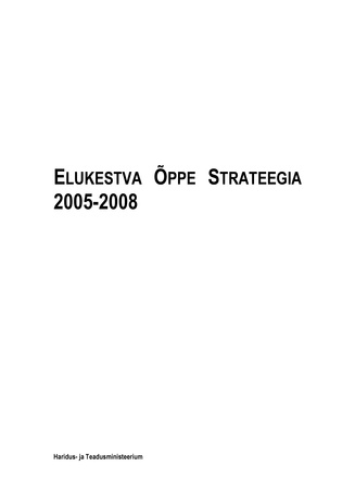 Elukestva õppe strateegia 2005-2008