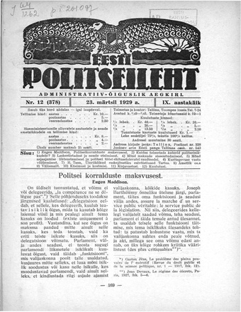 Eesti Politseileht ; 12 1929