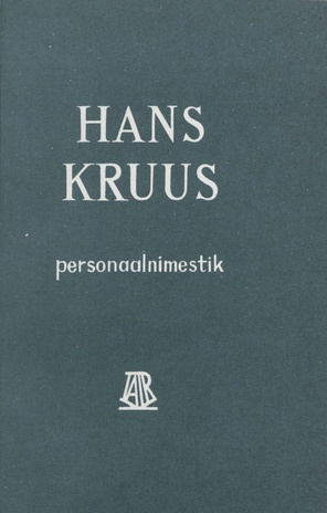 Hans Kruus : personaalnimestik 