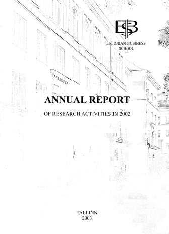 Annual report of research activities in 2002