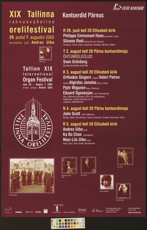 XIX Tallinna rahvusvaheline orelifestival : kontserdid Pärnus 