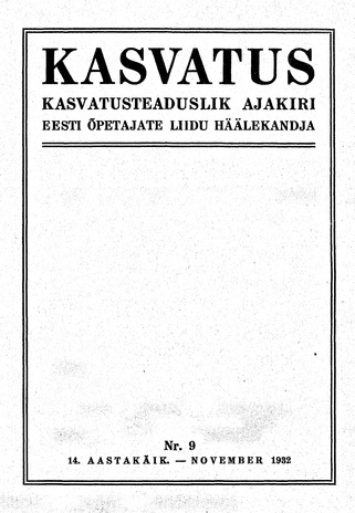 Kasvatus ; 9 1932-11