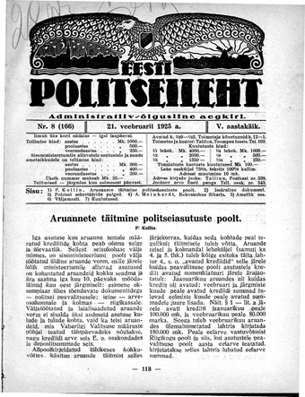 Eesti Politseileht ; 8 1925