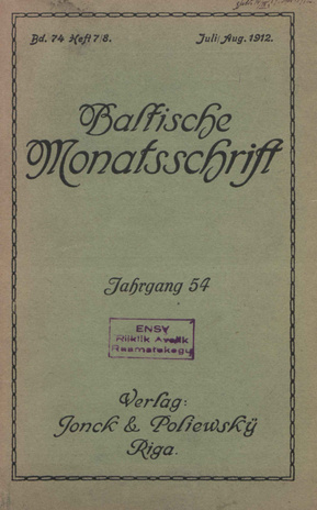 Baltische Monatsschrift ; 7/8 1912-07/08