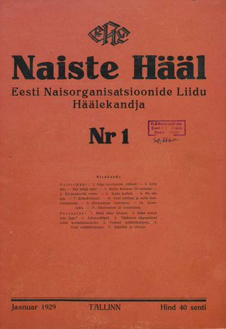 Naiste Hääl ; 1 1929-01
