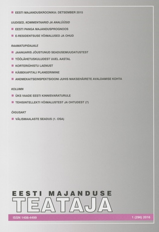 Eesti Majanduse Teataja : majandusajakiri aastast 1991 ; 1 (296) 2016