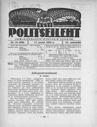 Eesti Politseileht ; 24 1929