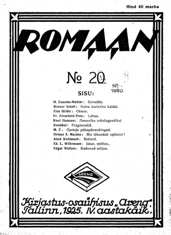 Romaan ; 20 (86) 1925-10