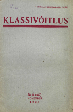 Klassivõitlus ; 11 (182) 1935-11