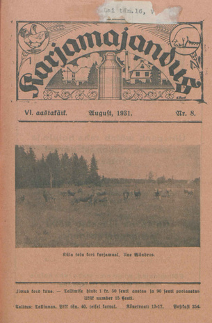 Karjamajandus ; 8 1931-08