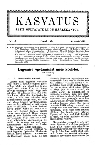 Kasvatus ; 6 1924-06