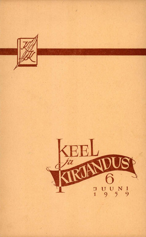 Keel ja Kirjandus ; 6 1959-06