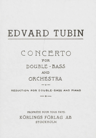 Concerto for double-bass and orchestra : reduction for double-bass and piano