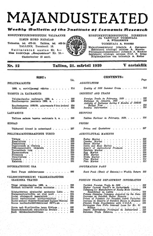Majandusteated ; 12 1939-03-21
