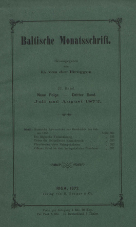 Baltische Monatsschrift ; 1872-07/08