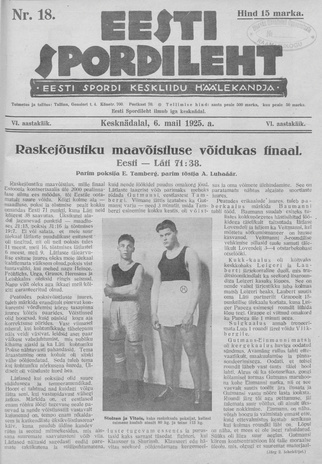 Eesti Spordileht ; 18 1925-05-06