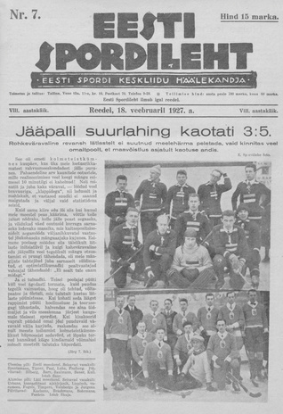 Eesti Spordileht ; 7 1927-02-18