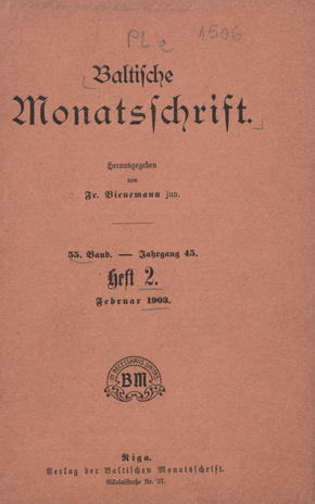 Baltische Monatsschrift ; 2 1903-02
