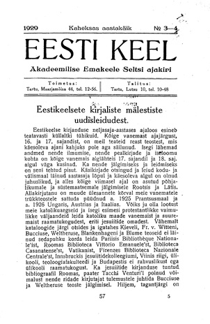 Eesti Keel ; 3-4 1929