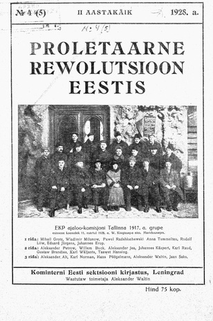 Proletaarne Rewolutsioon Eestis ; 4 (5) 1928