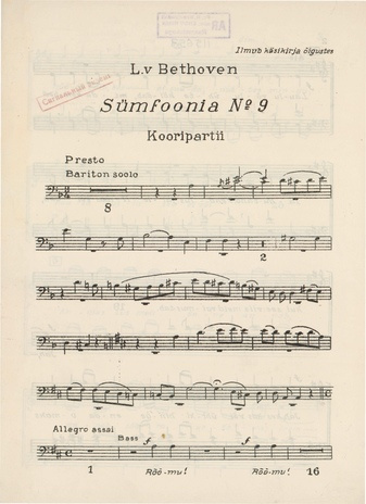 Sümfoonia № 9 : kooripartii