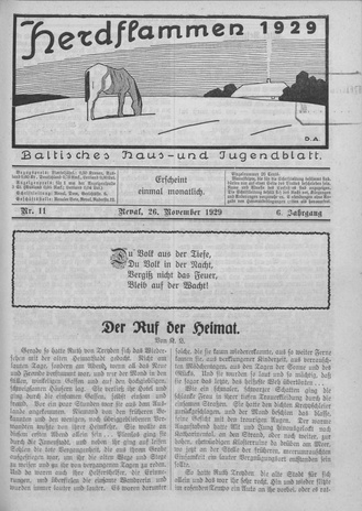 Herdflammen : Baltisches Haus- und Jugendblatt ; 11 1929-11-26