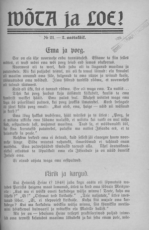 Wõta ja loe ; 21 1933