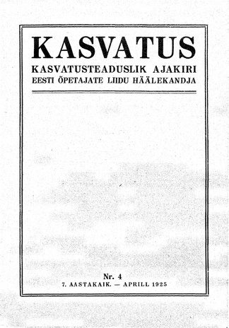 Kasvatus ; 4 1925-04