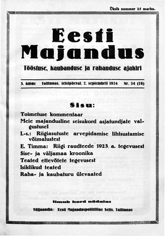 Eesti Majandus ; 34 1924-09-02