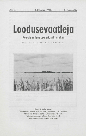 Loodusevaatleja : populaar-loodusteaduslik ajakiri ; 3 1938-10-10