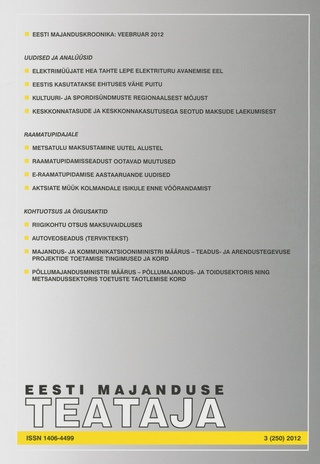 Eesti Majanduse Teataja : majandusajakiri aastast 1991 ; 3 (250) 2012