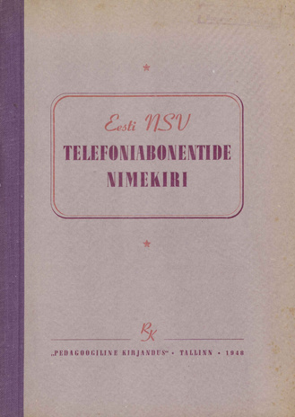 Eesti NSV telefoniabonentide nimekiri