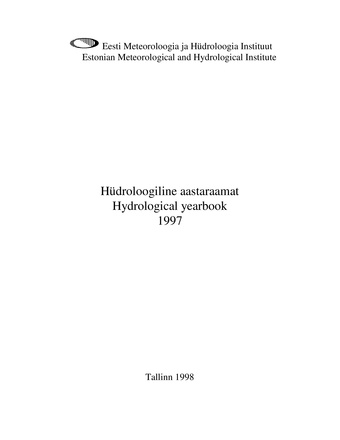 Hüdroloogiline aastaraamat = Hydrological yearbook ; 1997