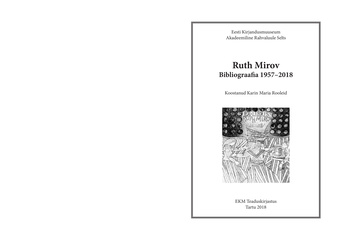Ruth Mirov : bibliograafia 1957-2018 