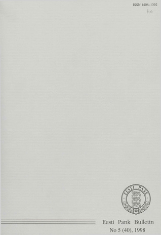 Eesti Pank (Bank of Estonia) : bulletin ; 5 (40) 1998