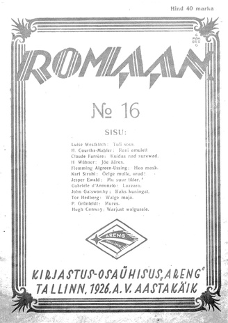 Romaan ; 16 (106) 1926-08