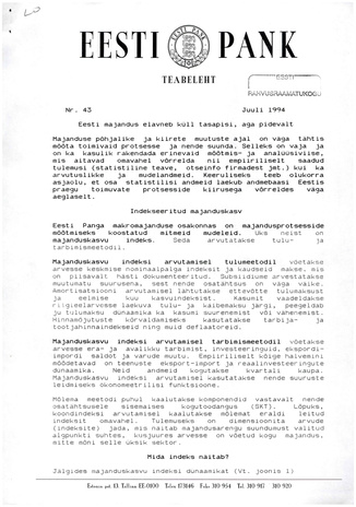 Eesti Pank : teabeleht ; 43 1994-07