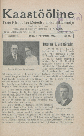 Kaastööline : Tartu Ühisabi Informatsioonileht ; 11 1930-11-01