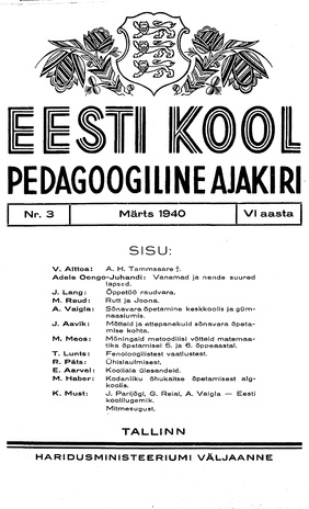 Eesti Kool ; 3 1940-03