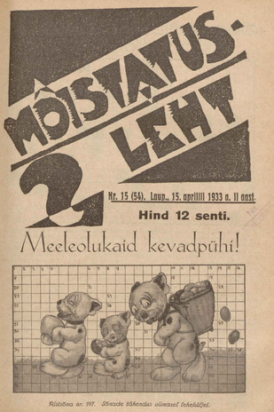 Mõistatusleht ; 15 (54) 1933-04-15