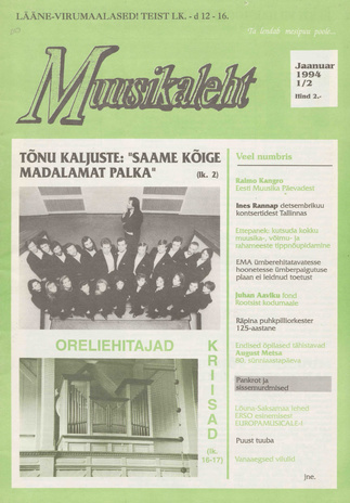 Muusikaleht ; 1-2 1994-01