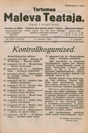 Tartumaa Maleva Teataja ; 23/24 (134/135) 1934-11-02
